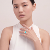 Cushion Neon Paraiba Tourmaline & Diamond Ring, 950 Platinum