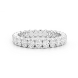 Oval Diamond Claw Set Eternity Ring, 18K White Gold, Platinum