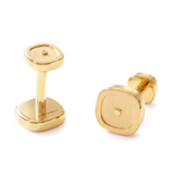 Cushion Brushed Cufflinks, Solid 18K Gold or 950 Platinum