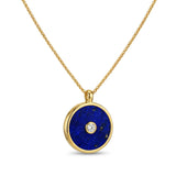 Lapis Lazuli and Diamond Amulet Pendant, 18K Gold