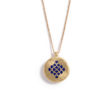 Lapis Lazuli and Diamond Talisman Pendant, 18K Textured Gold