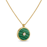 Malachite and Diamond Amulet Pendant, 18K Gold