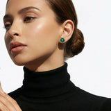 Malachite & Diamond Stud Earrings