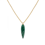 Malachite and Diamond Spike Pendant, 18K Gold
