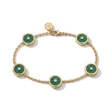 Malachite and Diamond in 18K Gold or Silver Bracelet