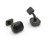 Octagon Black Tourmaline Cufflinks, 18K Black Gold