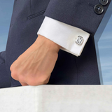 White Sapphire Octagonal Cufflinks, 18K White Gold