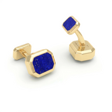Octagonal Lapis Lazuli Cufflinks, 18K Yellow Gold