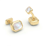 Mother of Pearl Octagonal Cufflinks, 18K Gold