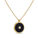 Onyx and Diamond Amulet Pendant, 18K Gold
