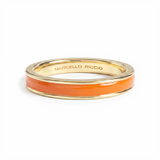 Hand Painted Single Band Enamel Stacking Ring, 18K Gold