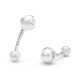 Diamonds and Pearl Ballon Sphere Cufflinks, 18K White Gold