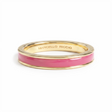 Hand Painted Single Band Enamel Stacking Ring, 18K Gold