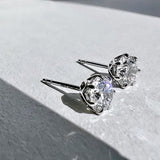 white round GIA certified diamond earrings