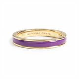 Hand Painted Single Band Enamel Stacking Ring, 18K Gold