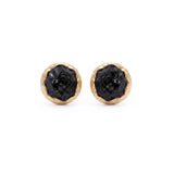 Raw Black Tourmaline Stud Earrings
