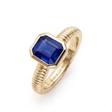 Sapphire Bezel Set Solitaire, 18K Yellow Gold