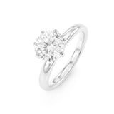 Round Diamond Solitaire Claw Set Ring, Gold & Platinum