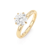 Round Diamond Solitaire Claw Set Ring, Gold & Platinum