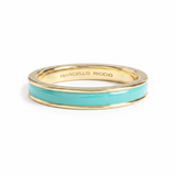 Hand Painted Single Band Enamel Stacking Ring, 18K Gold