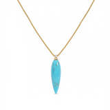 Turquoise and Diamond Spike Pendant, 18K Rose Gold