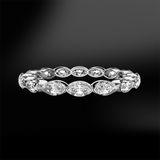 claw set marquise cut white GIA certified diamond wedding engagement gold eternity ring band