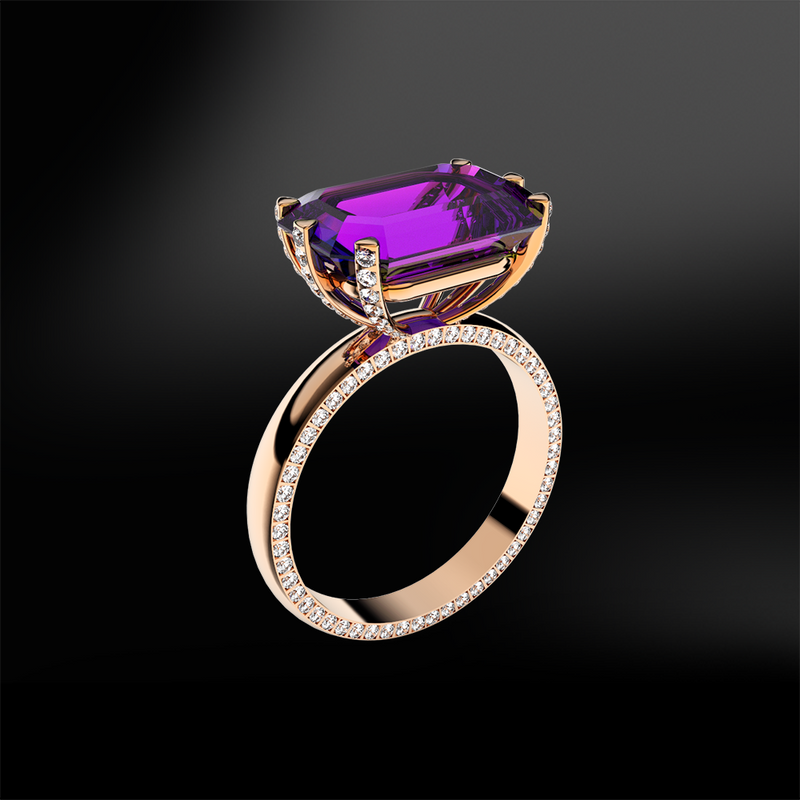 AMETHYST - DIAMOND Ring