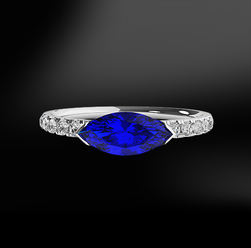 marquise shape blue ceylon unheated sapphire white diamonds platinum gold engagement wedding ring september birthstone