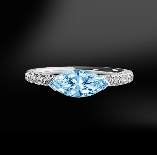 marquise cut aquamarine diamond wedding engagement gold ring march birthstone