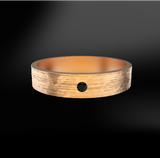 BRUSHED BLACK DIAMOND Gold Ring