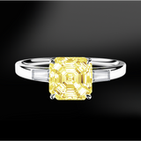 asscher cut diamond gold ring