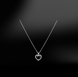 heart black GIA certified diamond wedding engagement gold platinum pendant