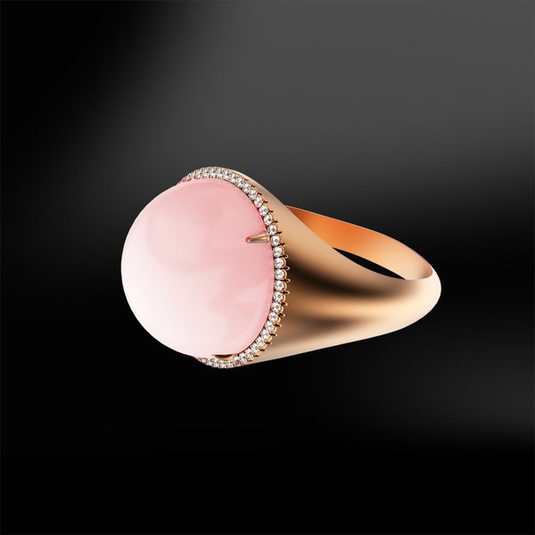 PINK QUARTZ - DIAMOND Ring