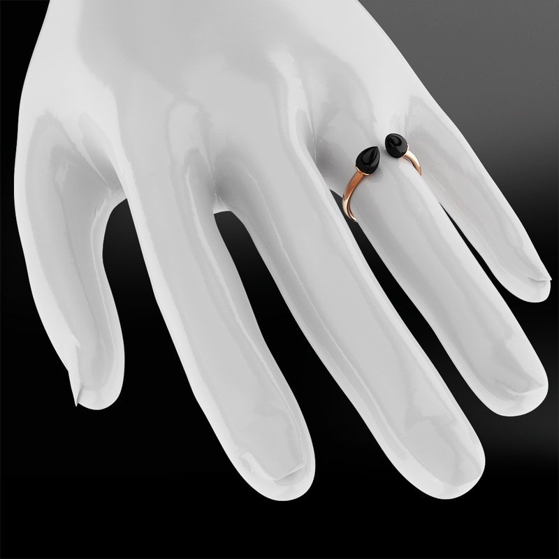 Claw BLACK AGATE - DIAMOND Ring