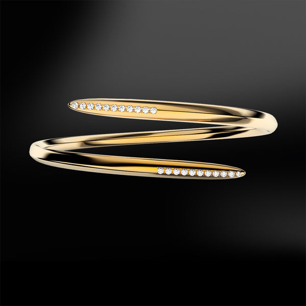 diamond silver yellow gold spiral bracelet spiral collection