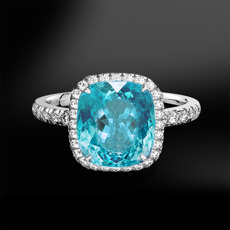 Paraiba Tourmaline Lab Heart Cut Unique Custom Ring Solid Gold Fine Rings -  Ring Deluxe Jewelry