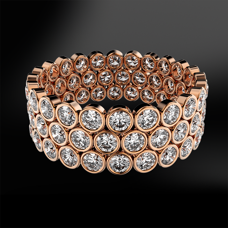 bezel set marquise cut white GIA certified diamond wedding engagement gold eternity ring band