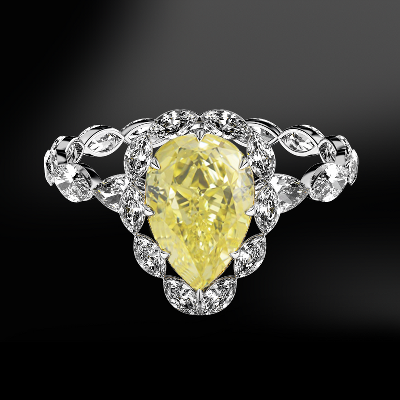 Yellow Pear DIAMOND Solitaire Ring