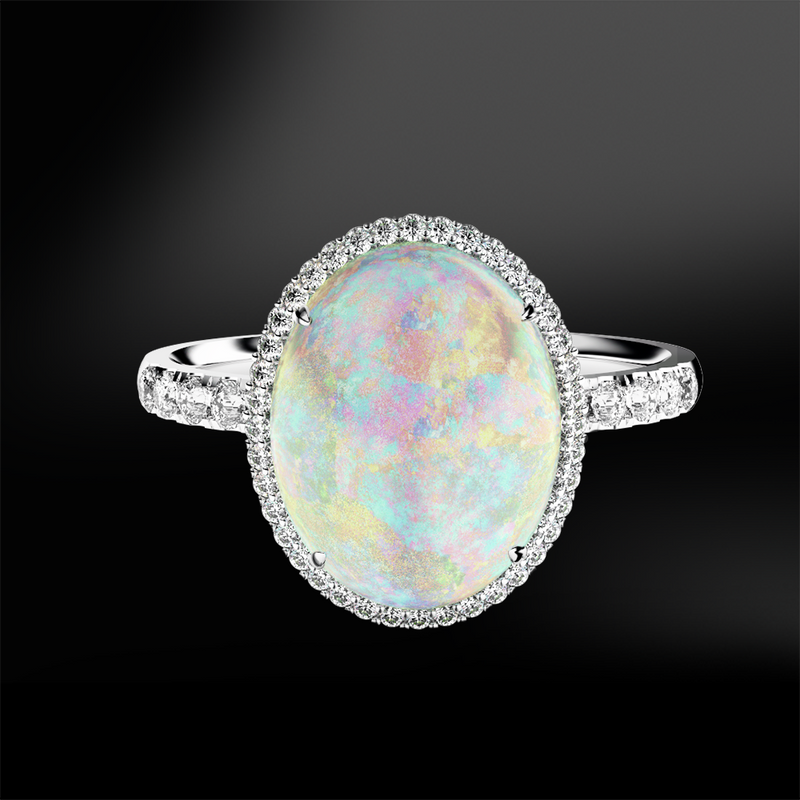 Crystal OPAL - DIAMOND Ring