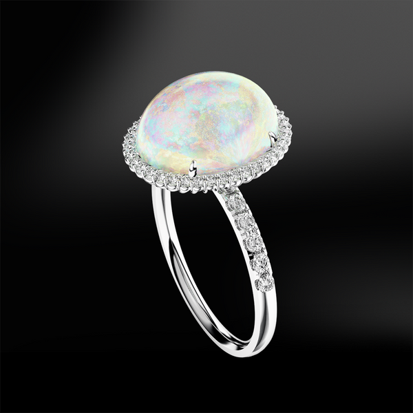 Crystal OPAL - DIAMOND Ring