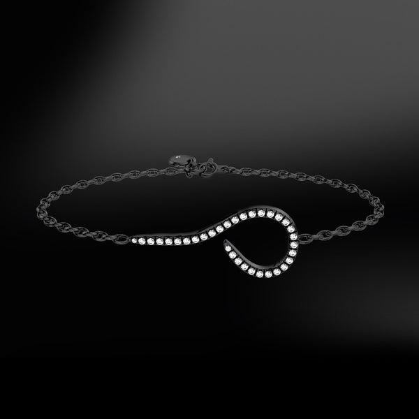 diamond silver black gold hook bracelet spiral collection