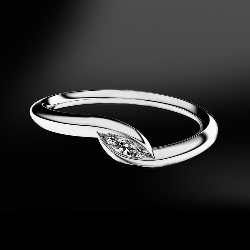 spiral claw white gold ring with diamond
