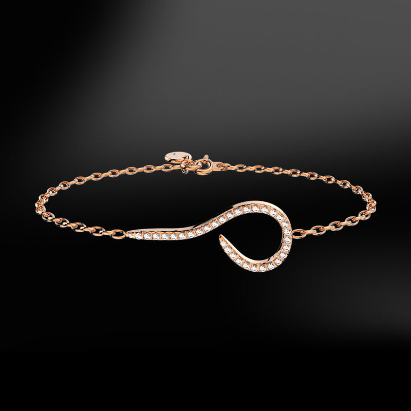 diamond silver rose gold hook bracelet spiral collection