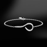 diamond silver white gold hook bracelet spiral collection