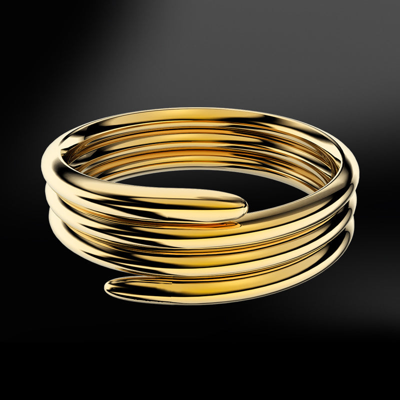 spiral gold diamond ring 