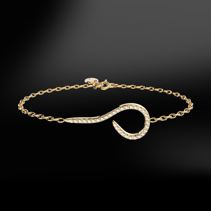diamond silver yellow gold hook bracelet spiral collection