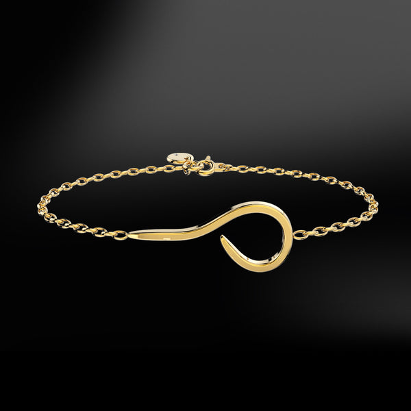 silver yellow gold hook bracelet spiral collection
