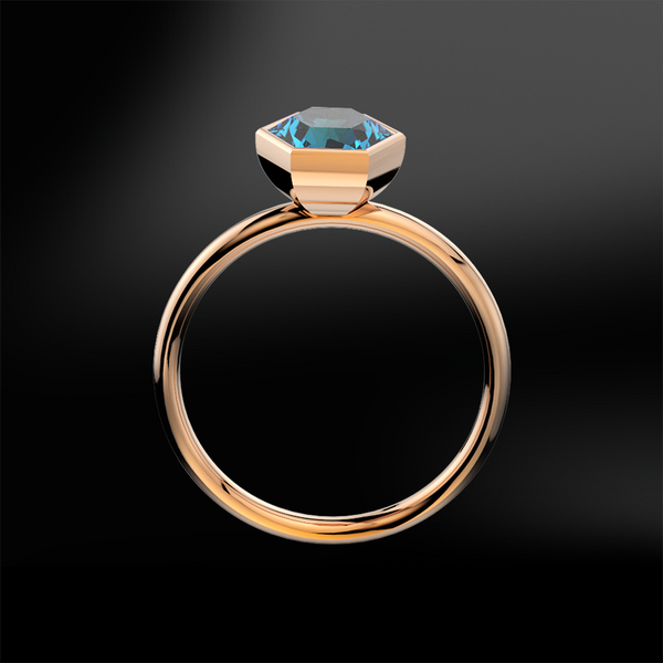 Blue Topaz Hexagonal Ring