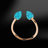 pointed turquoise gold ring 