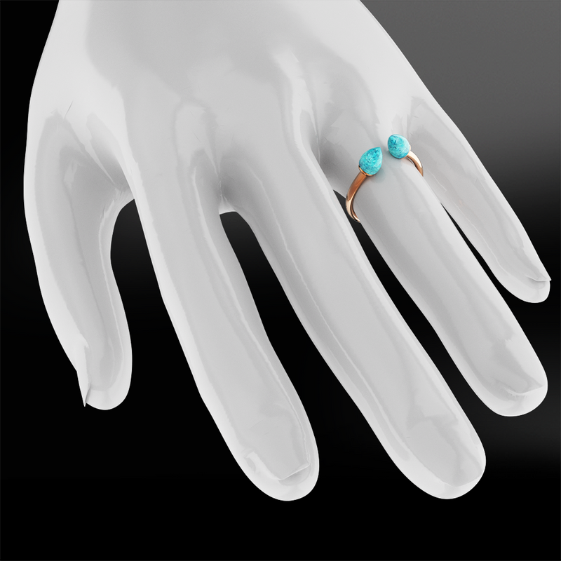 Claw turquoise gold ring 